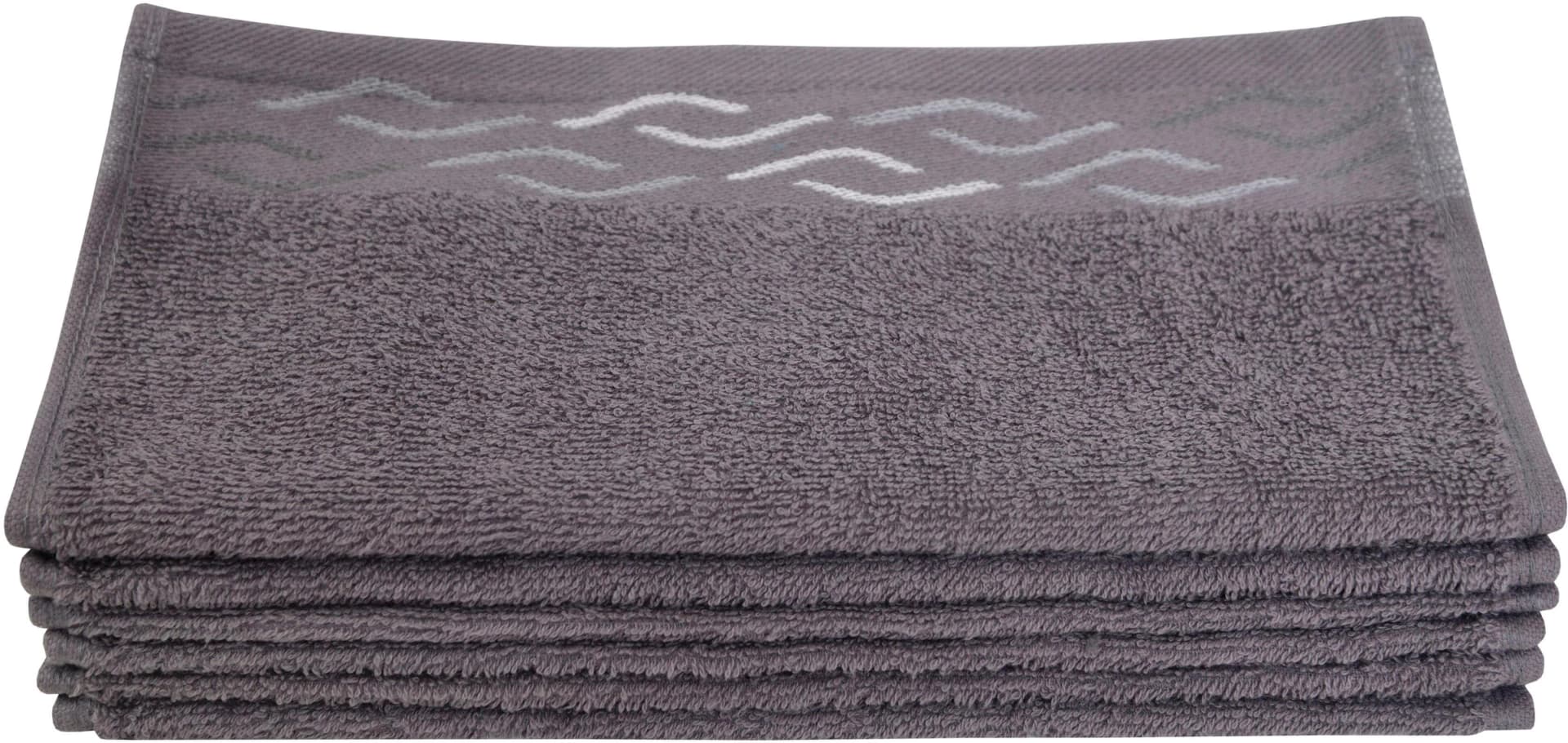 DYCKHOFF Seiftuch Wave Grau Baumwolle mit Jacquard-Bordüre