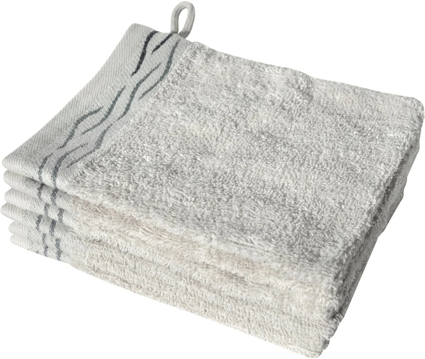 DYCKHOFF Wave Waschhandschuh Set 6-tlg. Silber Frottier Baumwolle - Bild 2