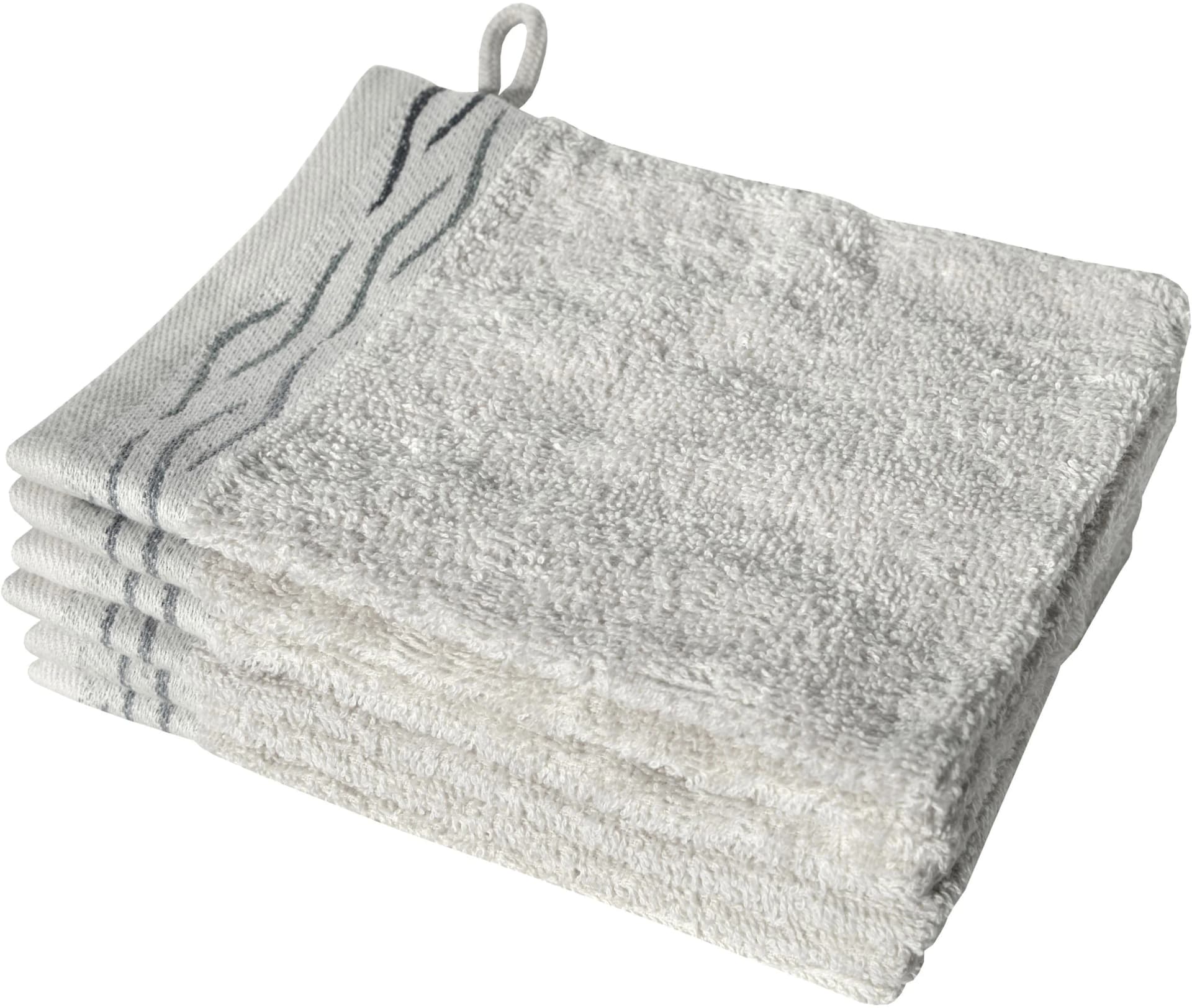 DYCKHOFF Wave Waschhandschuh Set 6-tlg. Silber Frottier Baumwolle - Bild 5
