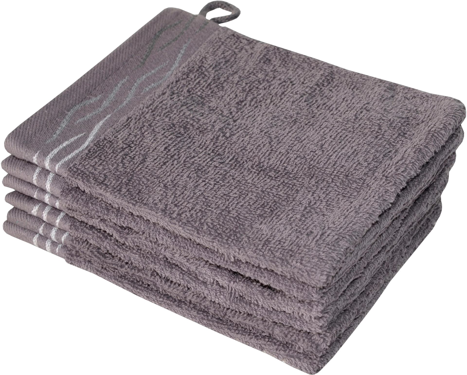 DYCKHOFF Wave Waschhandschuh Set Grau Frottier Baumwolle - Bild 5