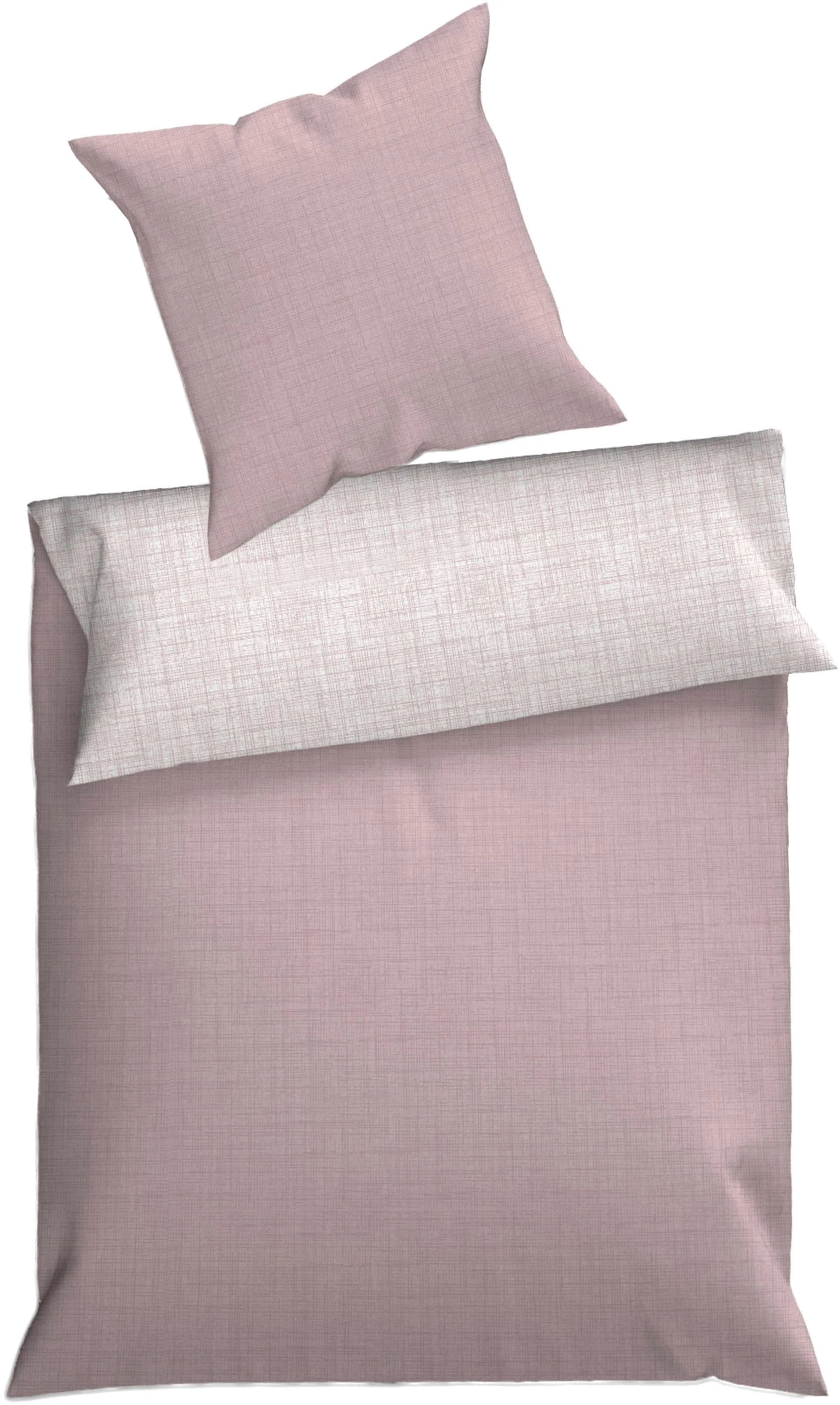 Wendebettwäsche DYCKHOFF Uni Rose 100% Baumwolle