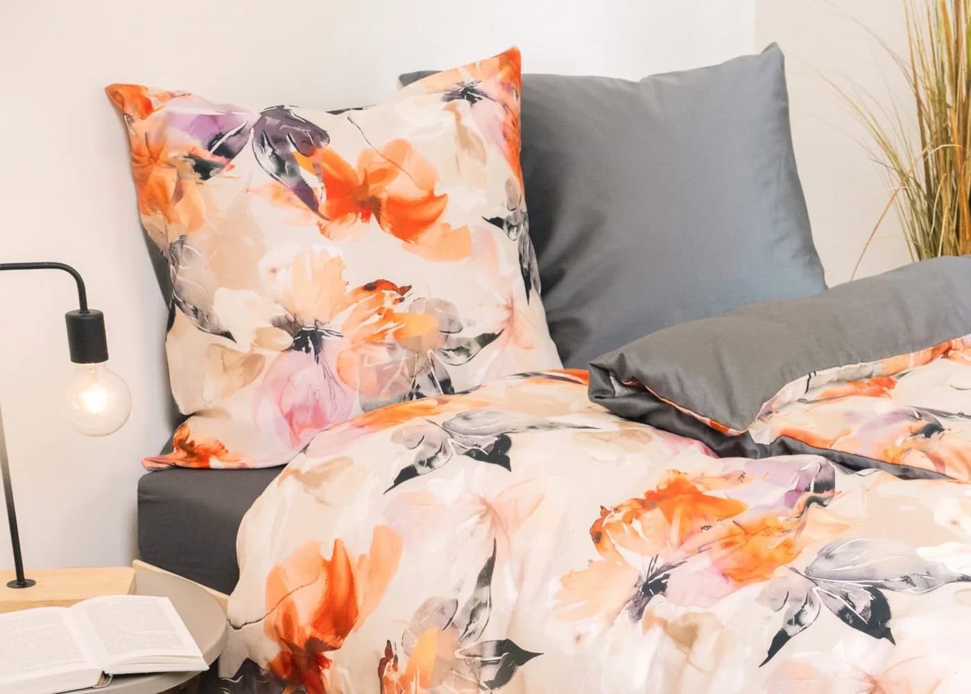 DYCKHOFF Wendebettwäsche Bloomsbury Bunt 100% Baumwolle Satin