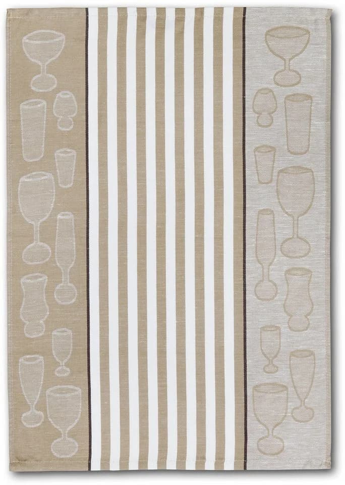 Dyckhoff Geschirrtuch Halbleinen Beige Gläser Streifen - Bild 3