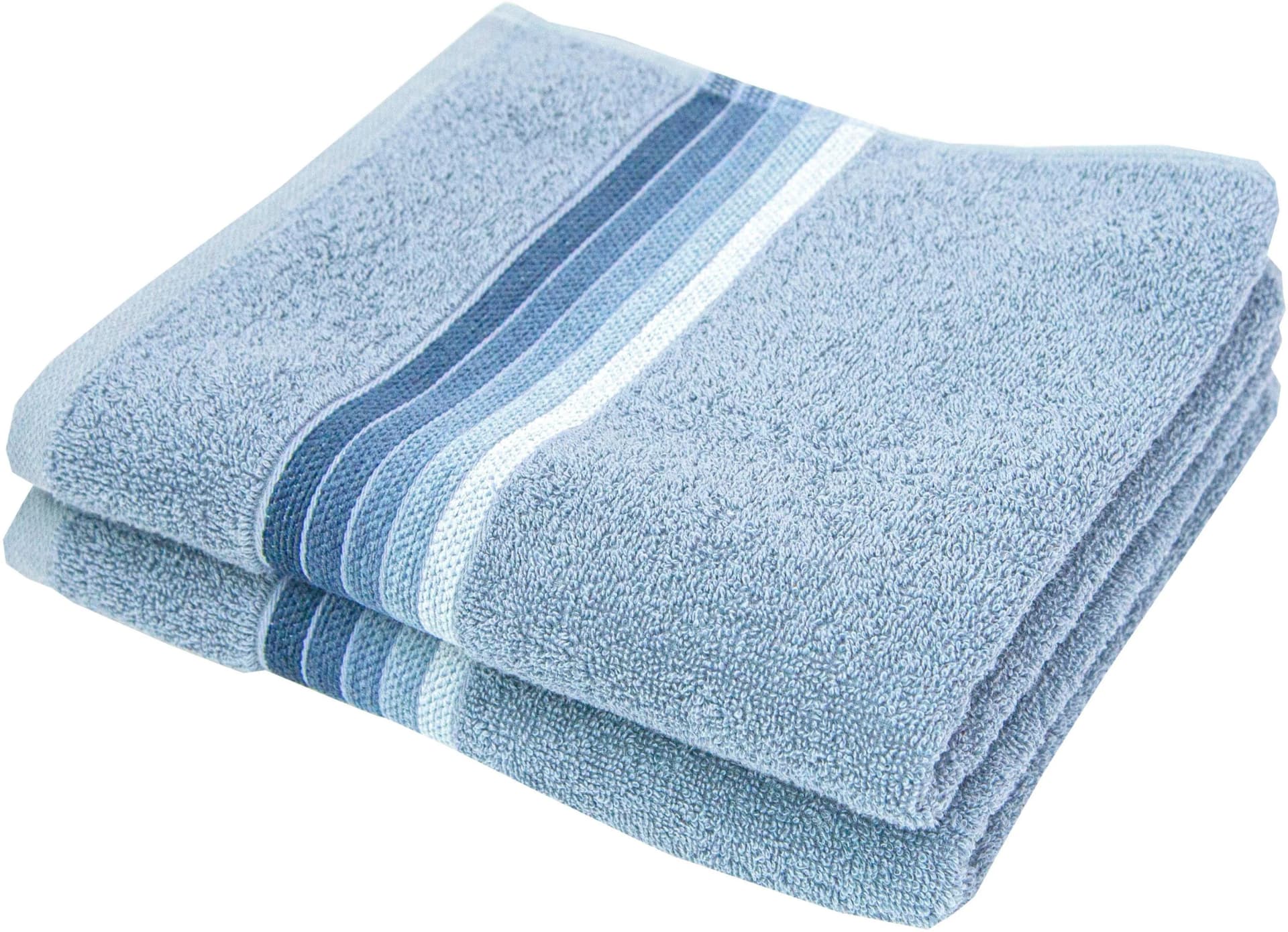 DYCKHOFF Chenille Handtücher Set Blau Frottier