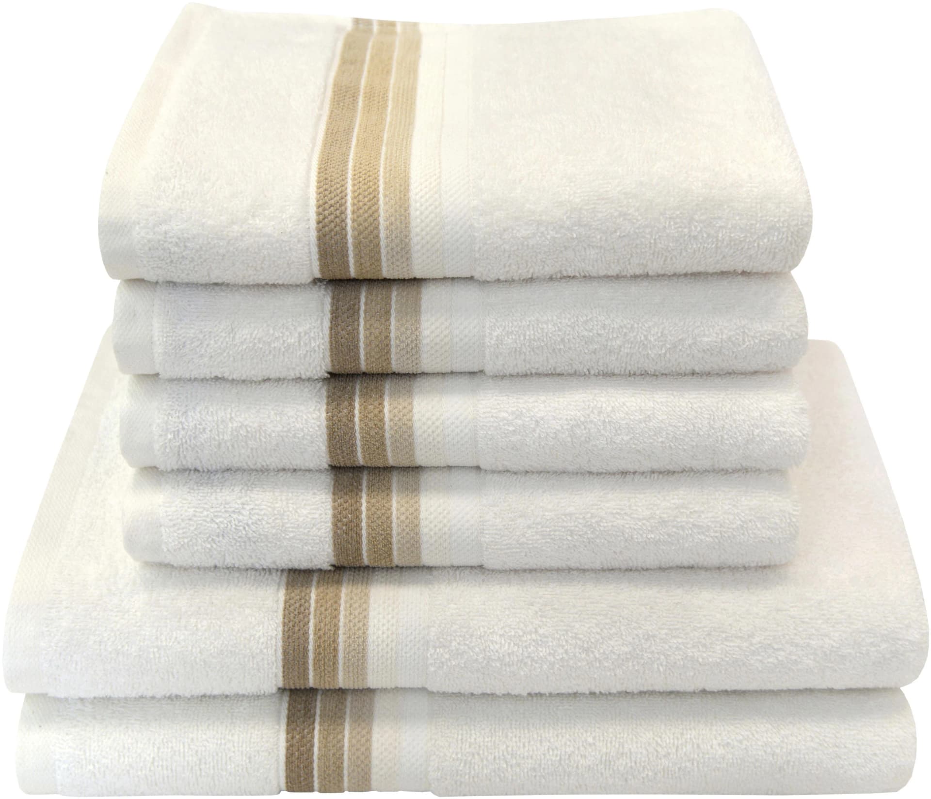 DYCKHOFF Handtuch-Set Chenille Weiß 6-tlg. Baumwolle Viskose