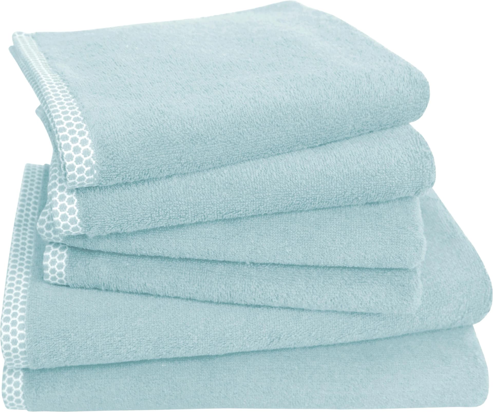 DYCKHOFF Handtuch Set 6-tlg. Blau Frottier BIO Baumwolle GOTS