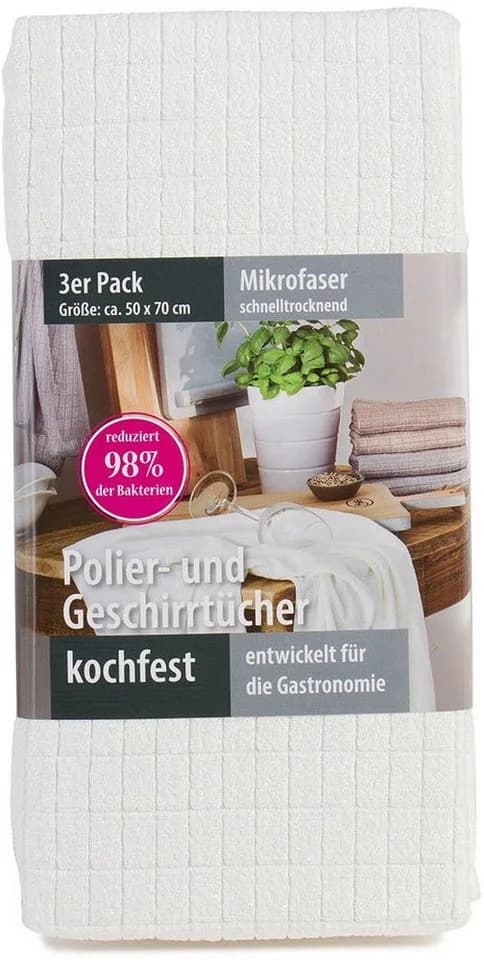 GÖZZE Mikrofaser Geschirrtuch 3er Pack Beige Kochfest - Bild 4