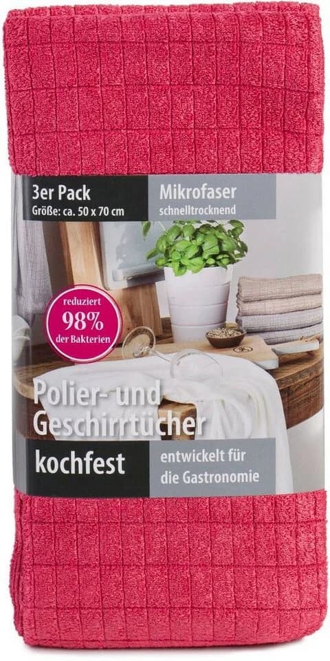 Gözze Geschirrtuch 3er Pack Mikrofaser Bordeaux - Bild 4