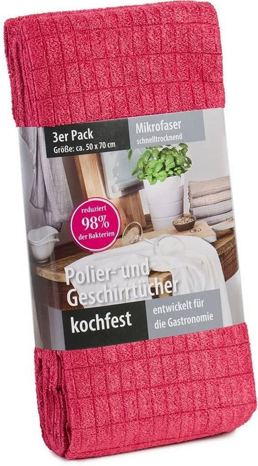 Gözze Geschirrtuch 3er Pack Mikrofaser Bordeaux - Bild 5