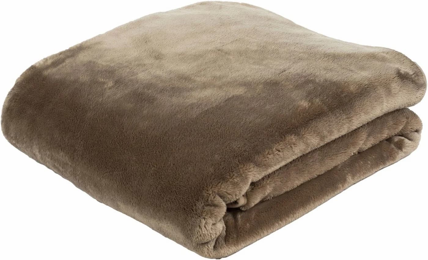 GÖZZE Wohndecke Premium Cashmere Feeling Taupe Polyester