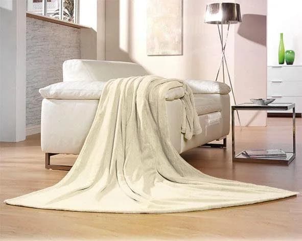 Gözze Wohndecke Memphis Beige Creme Polyester Kuscheldecke