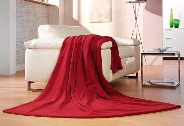 GÖZZE Wohndecke Memphis Rot Kuscheldecke Kunstfaser