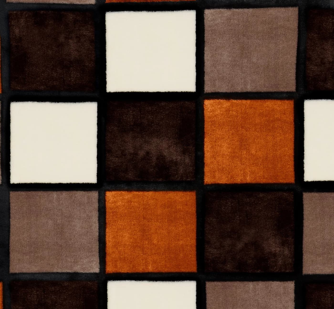 GÖZZE Antigua Wohndecke Karo Zimt Taupe Schoko Polyester 150x200