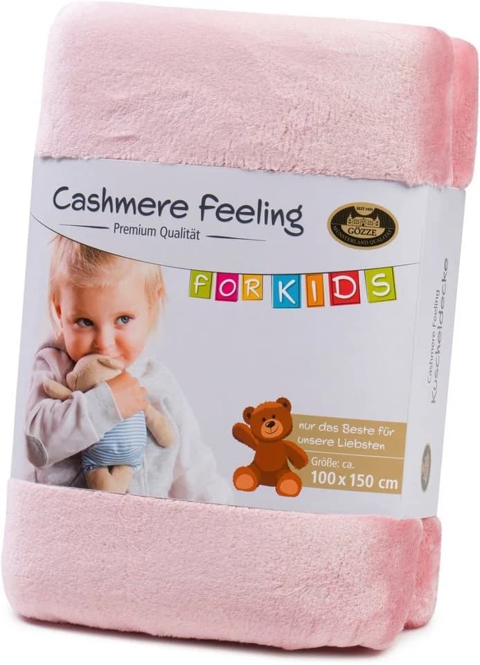 Gözze Kinderdecke Premium Cashmerefeeling Altrosa Kuschelig Warm - Bild 4
