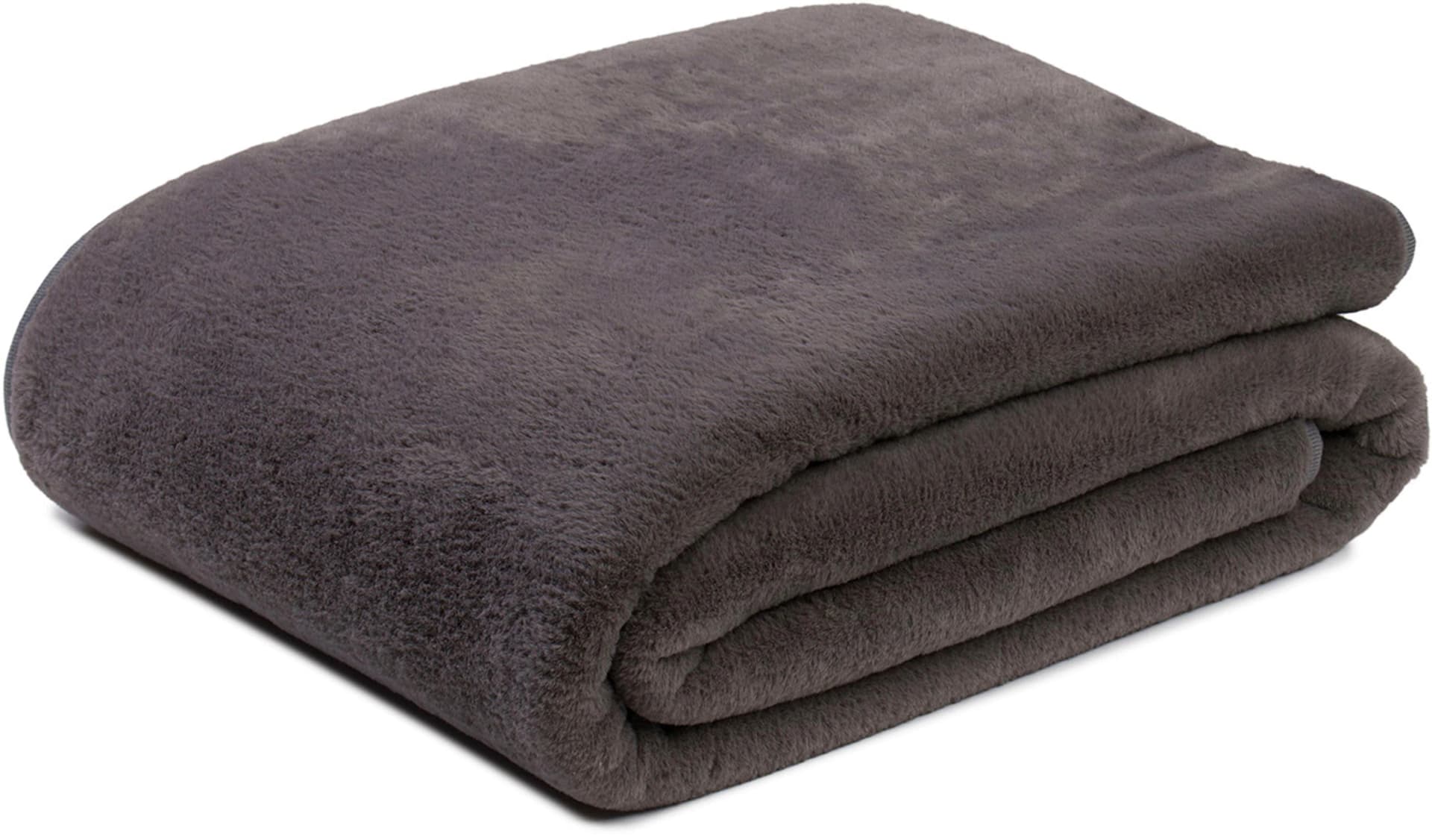 GÖZZE Merino Wendewohndecke Anthrazit Polyester Kuschelweich