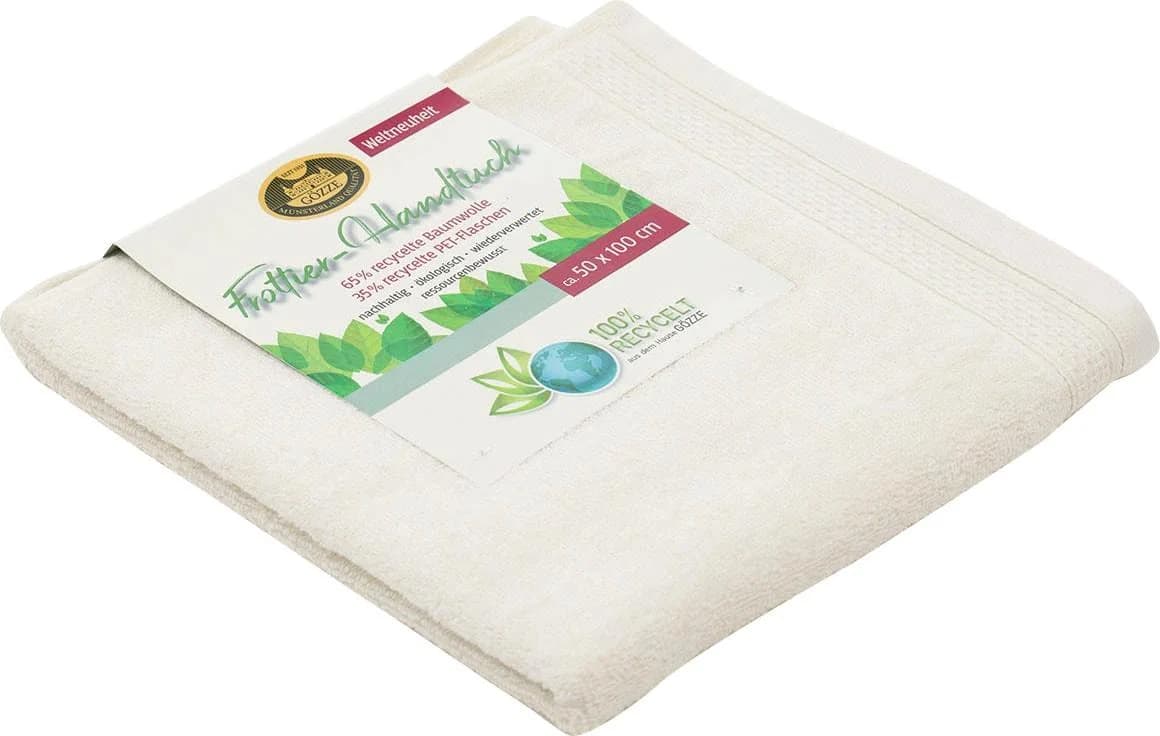 GÖZZE Handtücher Set Uni Recycelt Creme Frottier 2-tlg.