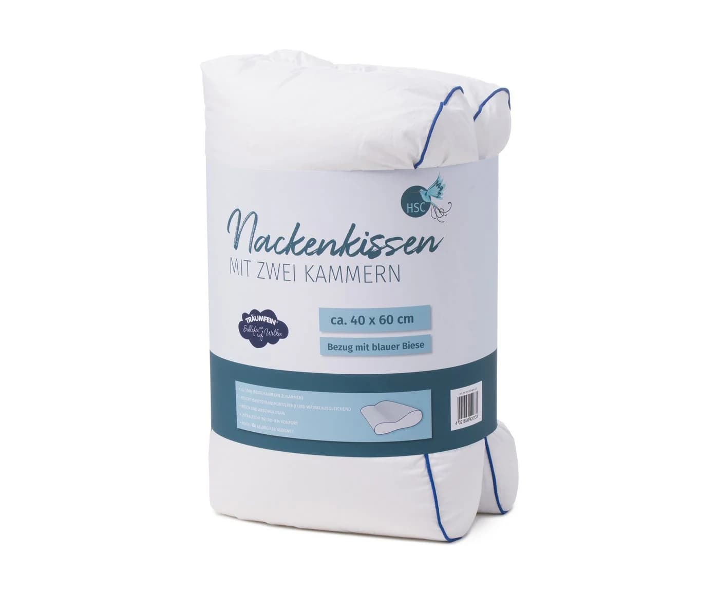 HSC Home-Style-Creation GmbH Nackenkissen mit zwei Kammern, 1-tlg., 1 Kissen, für eine entspannte Nackenmuskulatur, weich und anschmiegsam