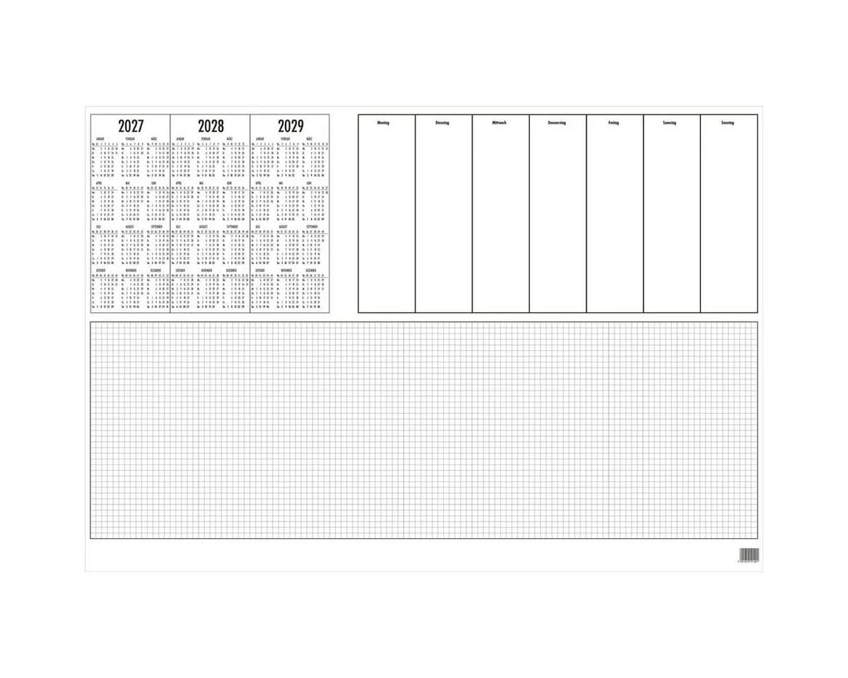 GÜSS Kalender Schreibtischunterlage 60x40cm mit Kalendarium 2027-2029