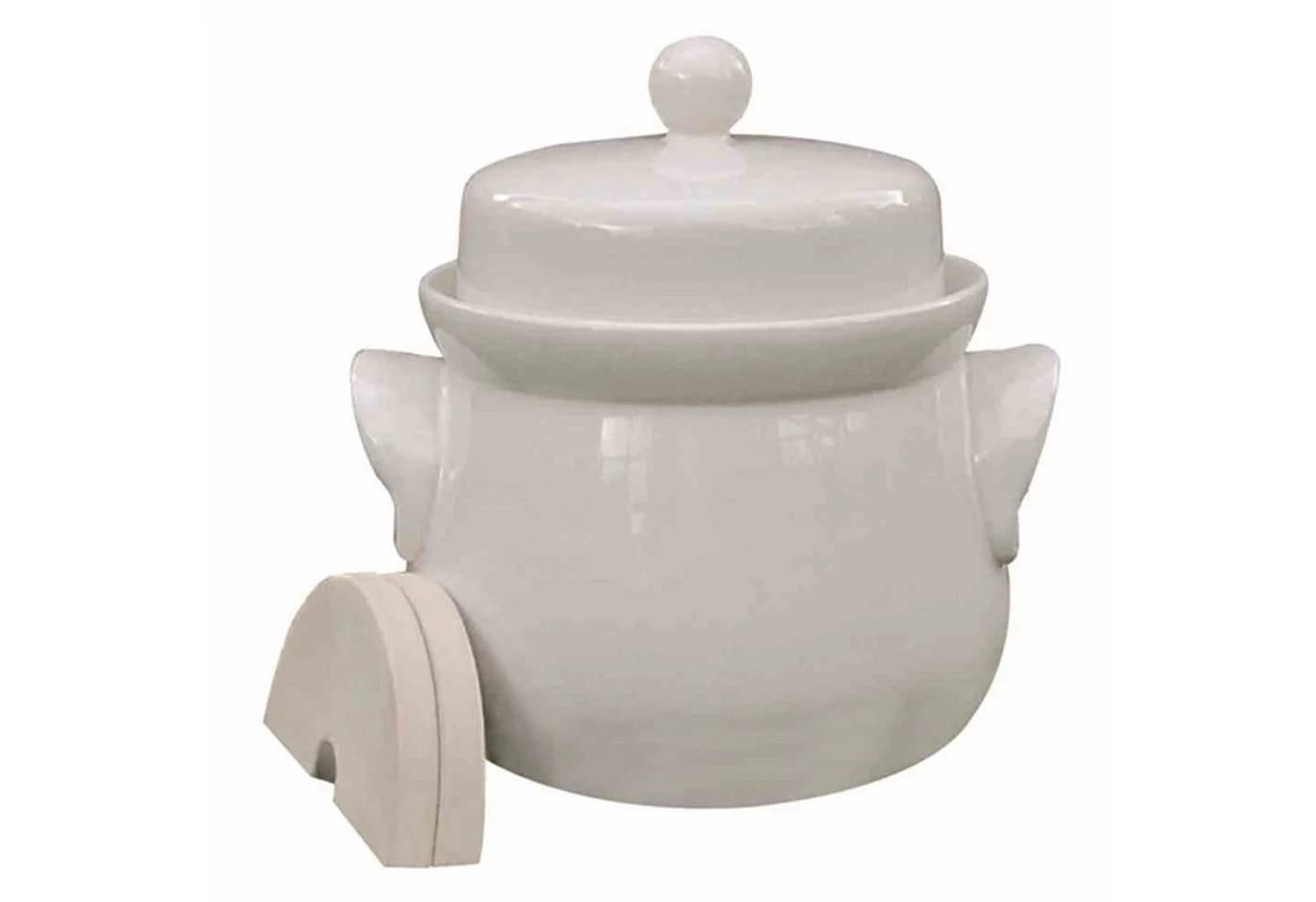 Steinzeug-Schmitt Gärtopf Mini-Gärtopf creme 4,0 l mit Deckel und Steinen