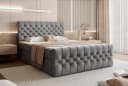 Goldstoff Boxspringbett TAURIEL Grau mit Bettkasten & Federkernmatratze Bild 2