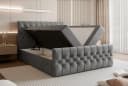 Goldstoff Boxspringbett TAURIEL Grau mit Bettkasten & Federkernmatratze Bild 5
