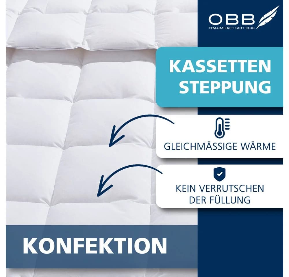 OBB Federkopfkissen Set Weiß 80x80 cm Baumwolle Federn Daunen - Bild 3