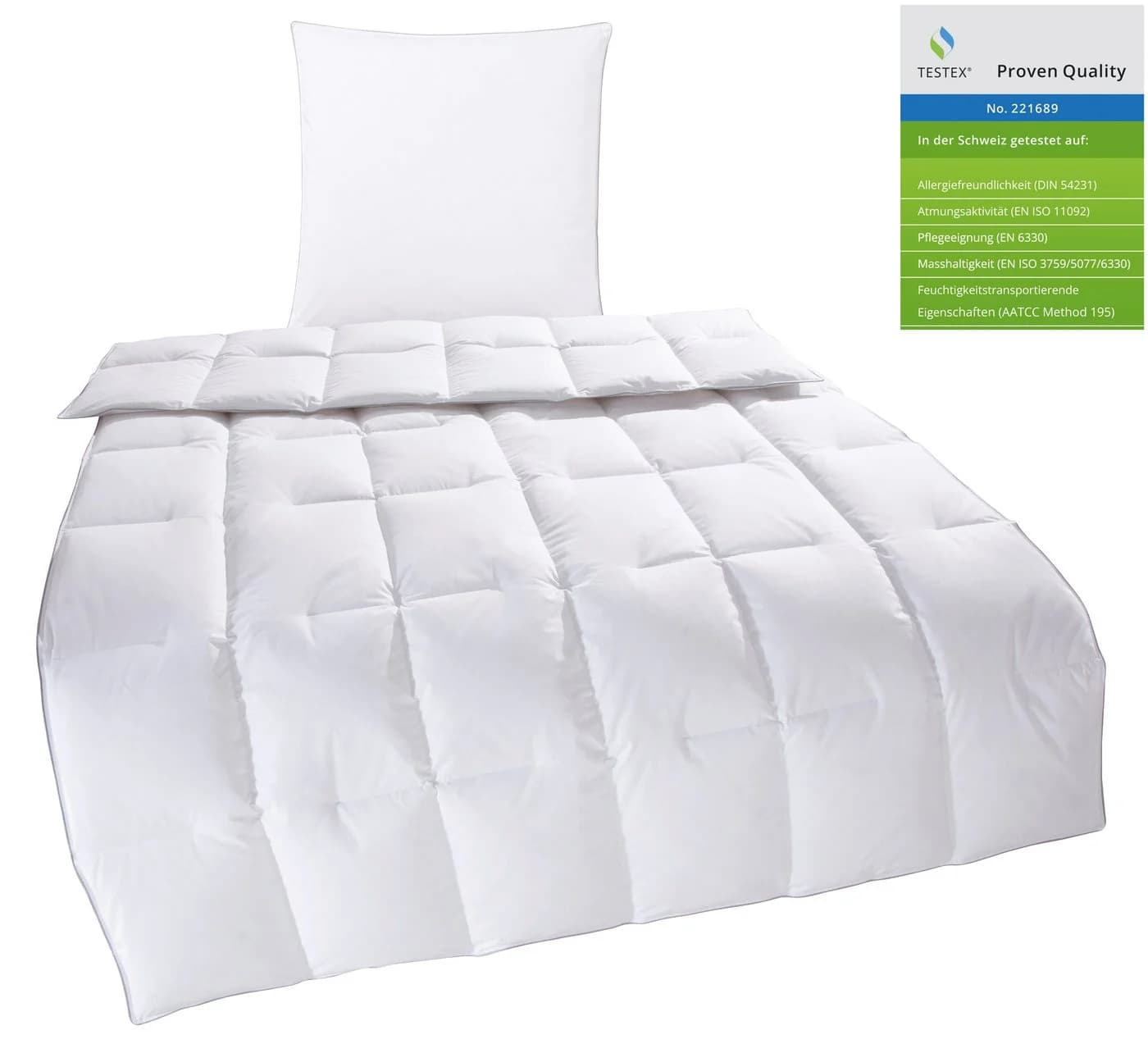 OTTO HOME Daunenbettdecke + Kopfkissen Set TAMINS Weiß