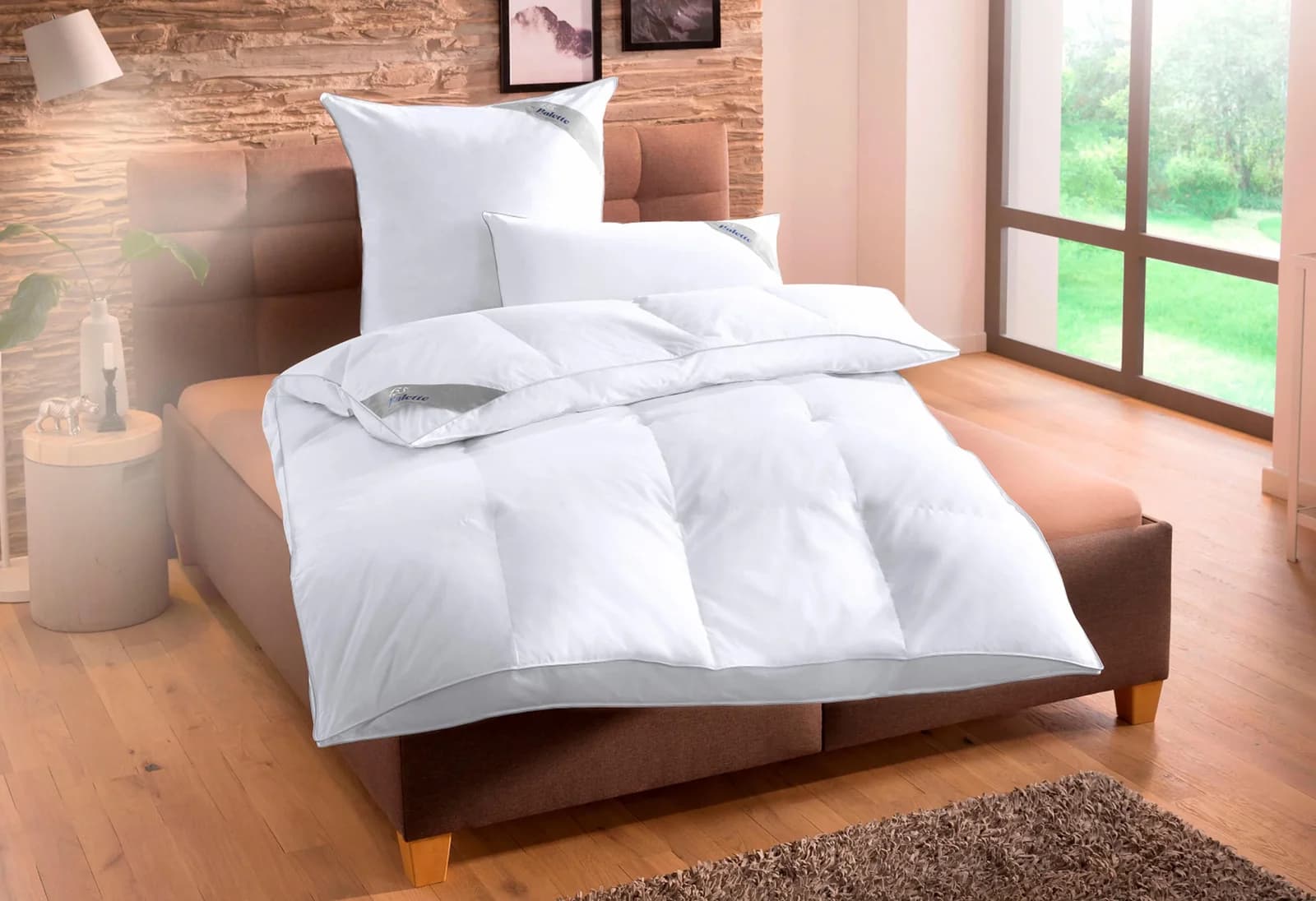 BALETTE Lena Federbettdecke Weiß Baumwolle Federn Winter