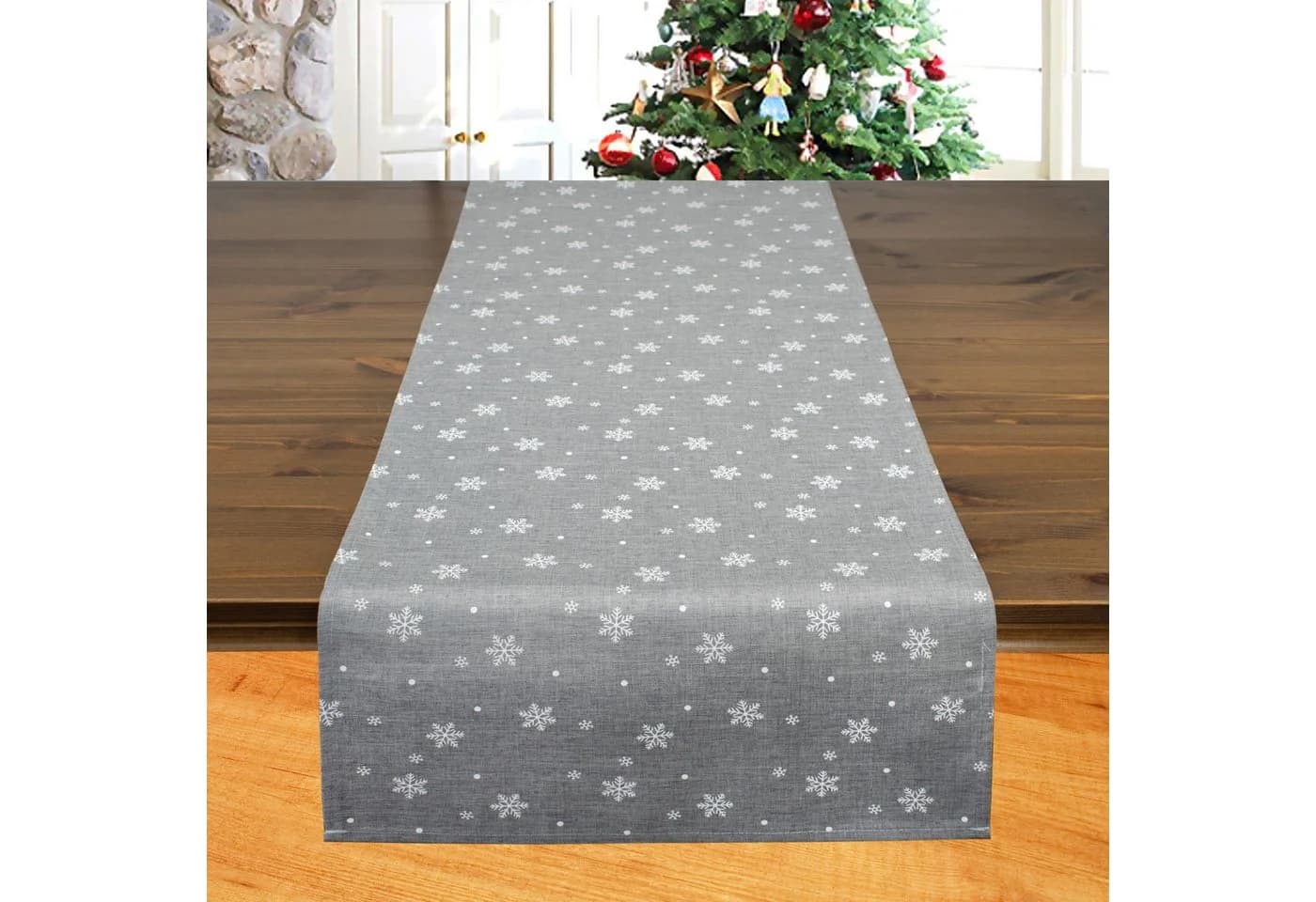 Delindo Lifestyle Tischdecke Sterne Allover Grau
