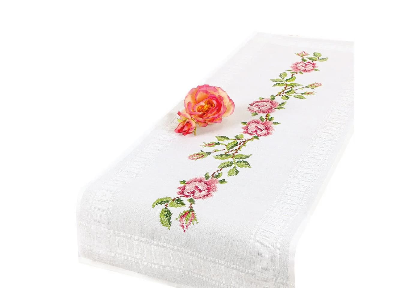 Delindo Lifestyle Tischläufer Kreuzstich Set Rosa - Bild 2