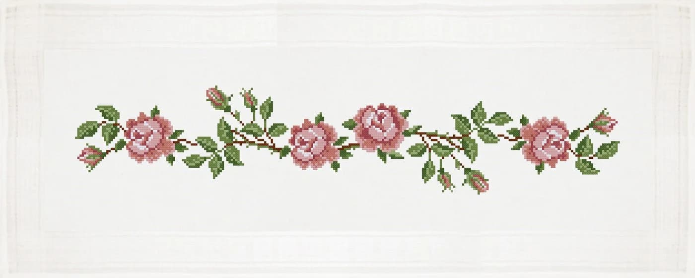 Delindo Lifestyle Tischläufer Kreuzstich Set Rosa - Bild 4