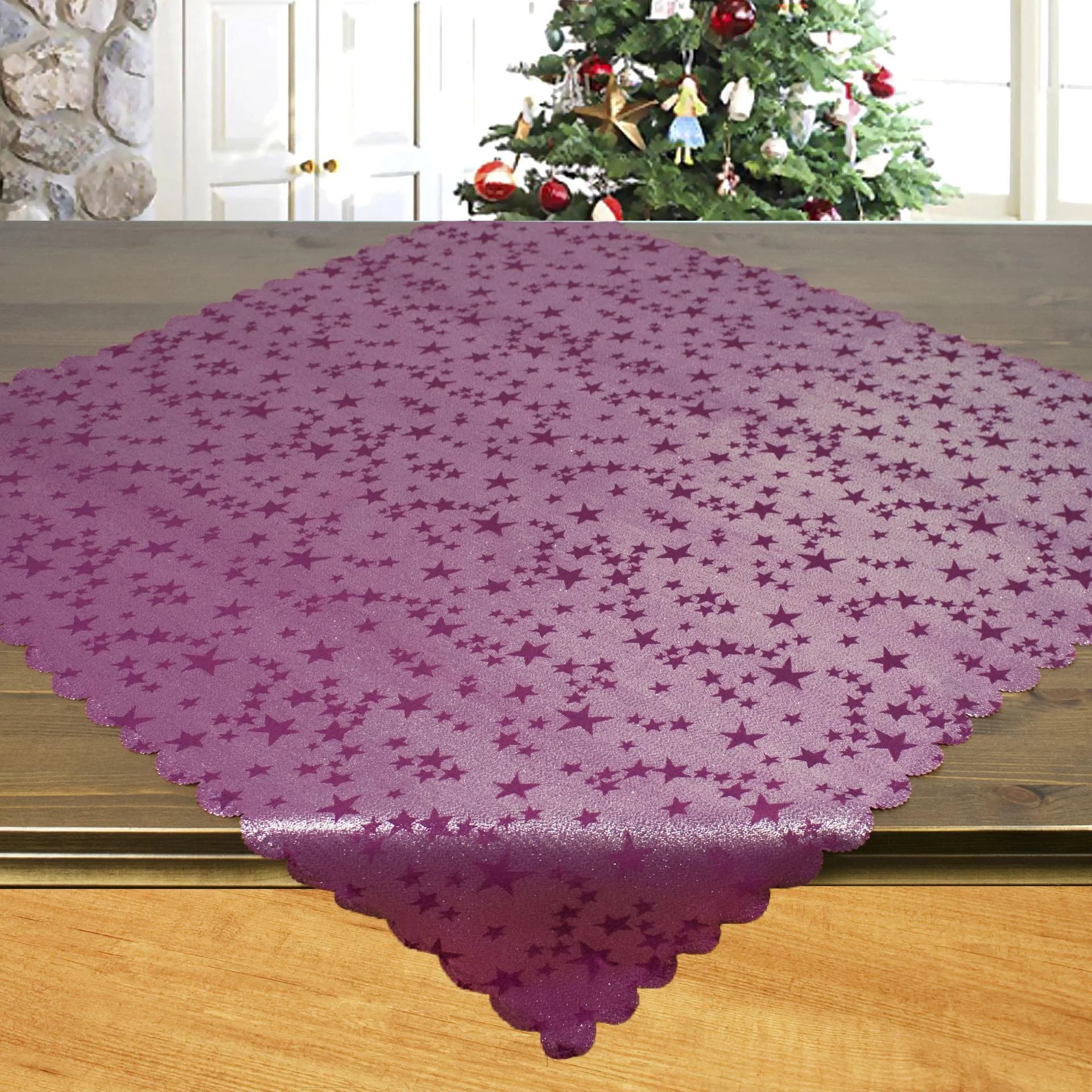 DELINDO LIFESTYLE Mitteldecke Sternchen allover Lila Polyester