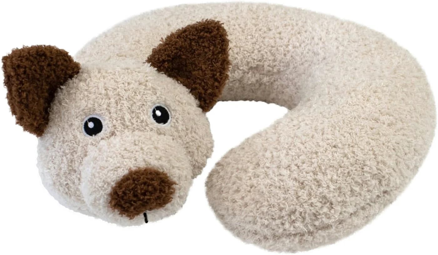 Delindo Lifestyle Nackenhörnchen Kinder Beige Plüsch Reisekissen - Bild 2