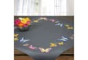 Delindo Lifestyle Kreativset Handarbeits-Stickpackung Spannstich Schmetterlinge Grau Bild 1