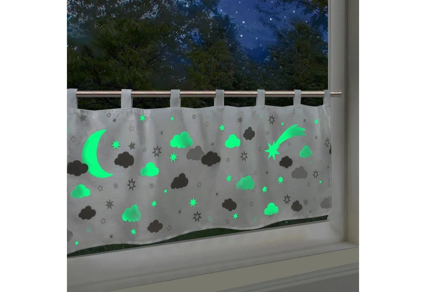 Delindo Lifestyle Scheibengardine MONACO Weiß Fluoreszierend Kinderzimmer - Bild 3