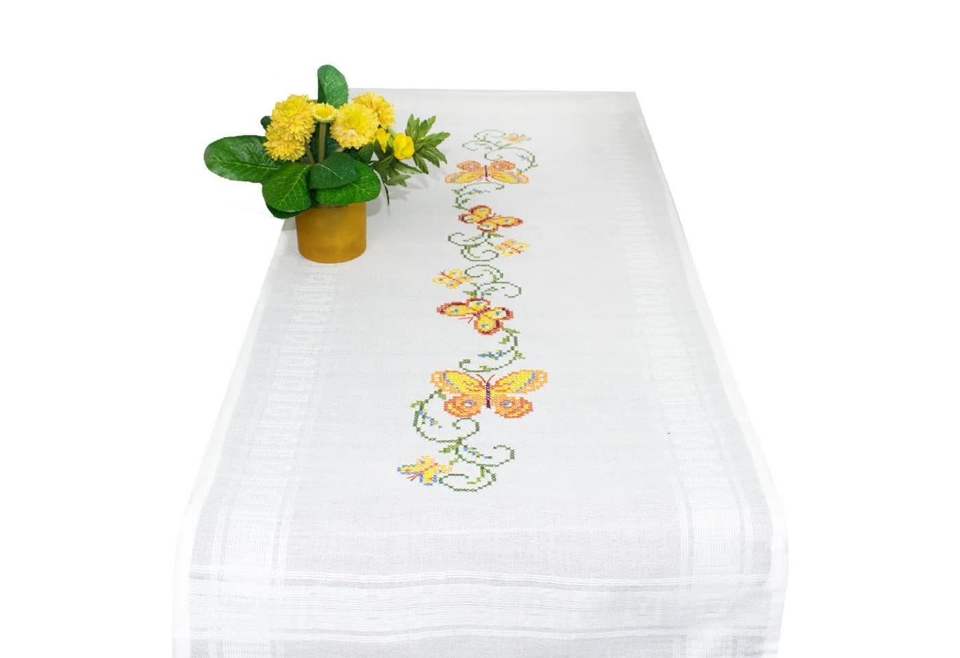 Delindo Lifestyle Stickset Tischläufer 40x100 cm Schmetterlingsranke - Bild 2