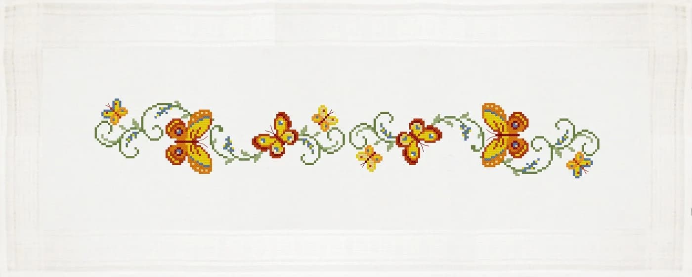Delindo Lifestyle Stickset Tischläufer 40x100 cm Schmetterlingsranke - Bild 4