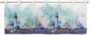 DELINDO LIFESTYLE Gardine Leuchtturm Blau Schlaufenaufhängung Polyester Bild 1