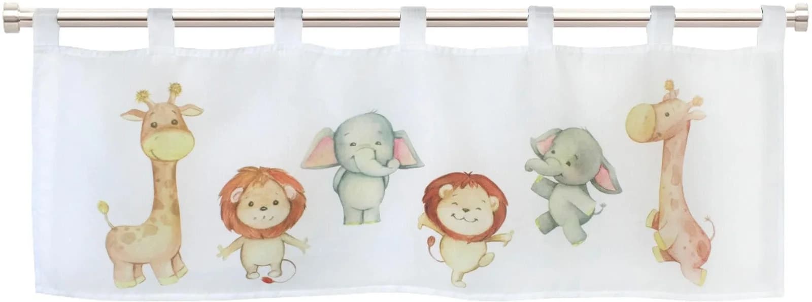 Delindo Lifestyle Scheibengardine Kinderzoo Weiß mit Zootier-Motiv - Bild 5