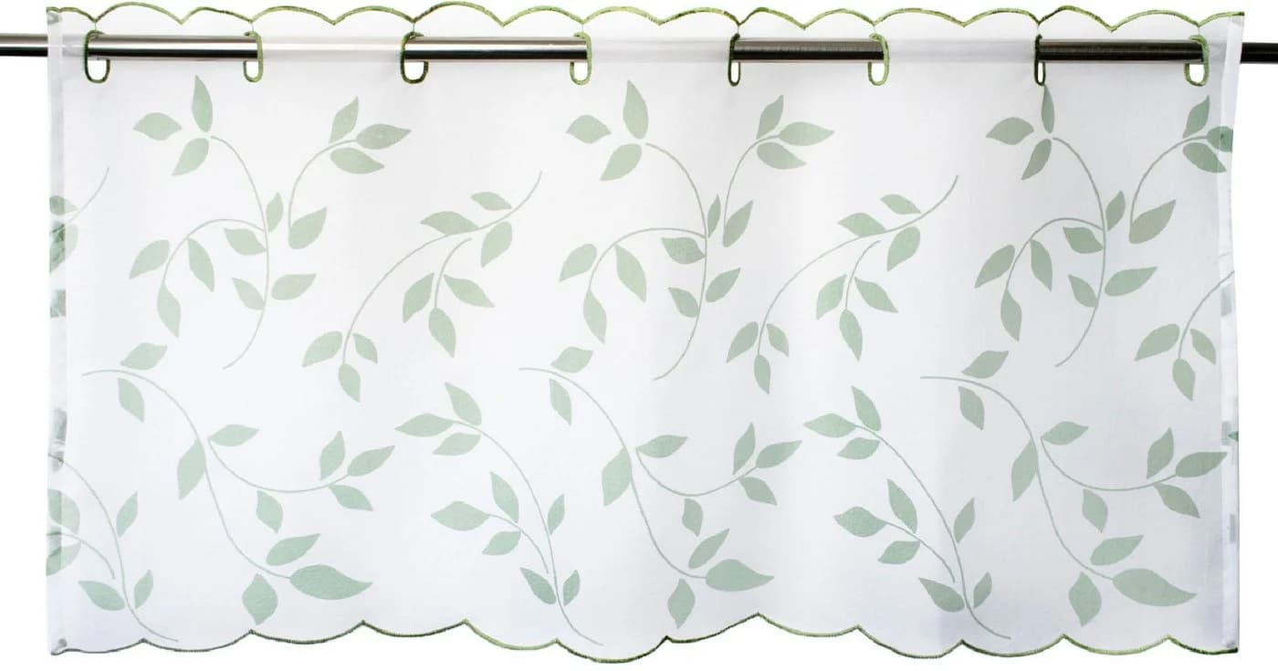 Scheibengardine DELINDO LIFESTYLE "Blätter" Weiß Voile Polyester - Bild 2