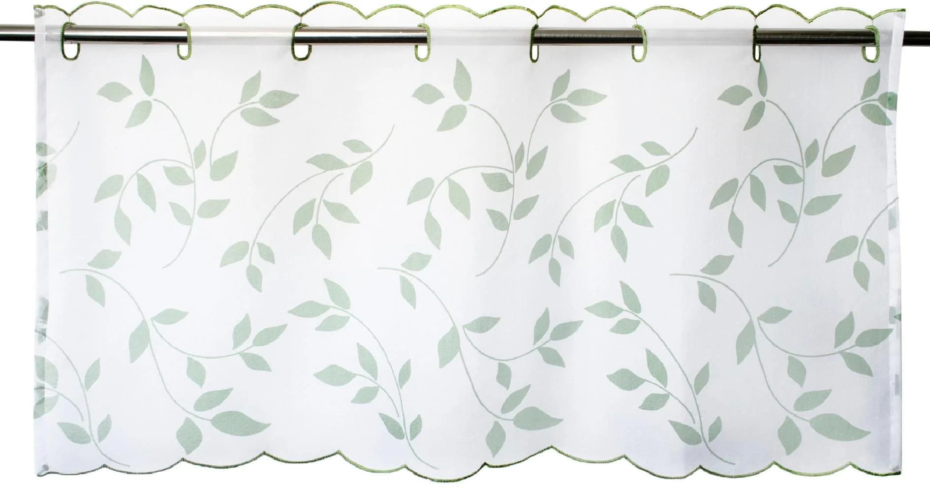 Scheibengardine DELINDO LIFESTYLE "Blätter" Weiß Voile Polyester - Bild 5