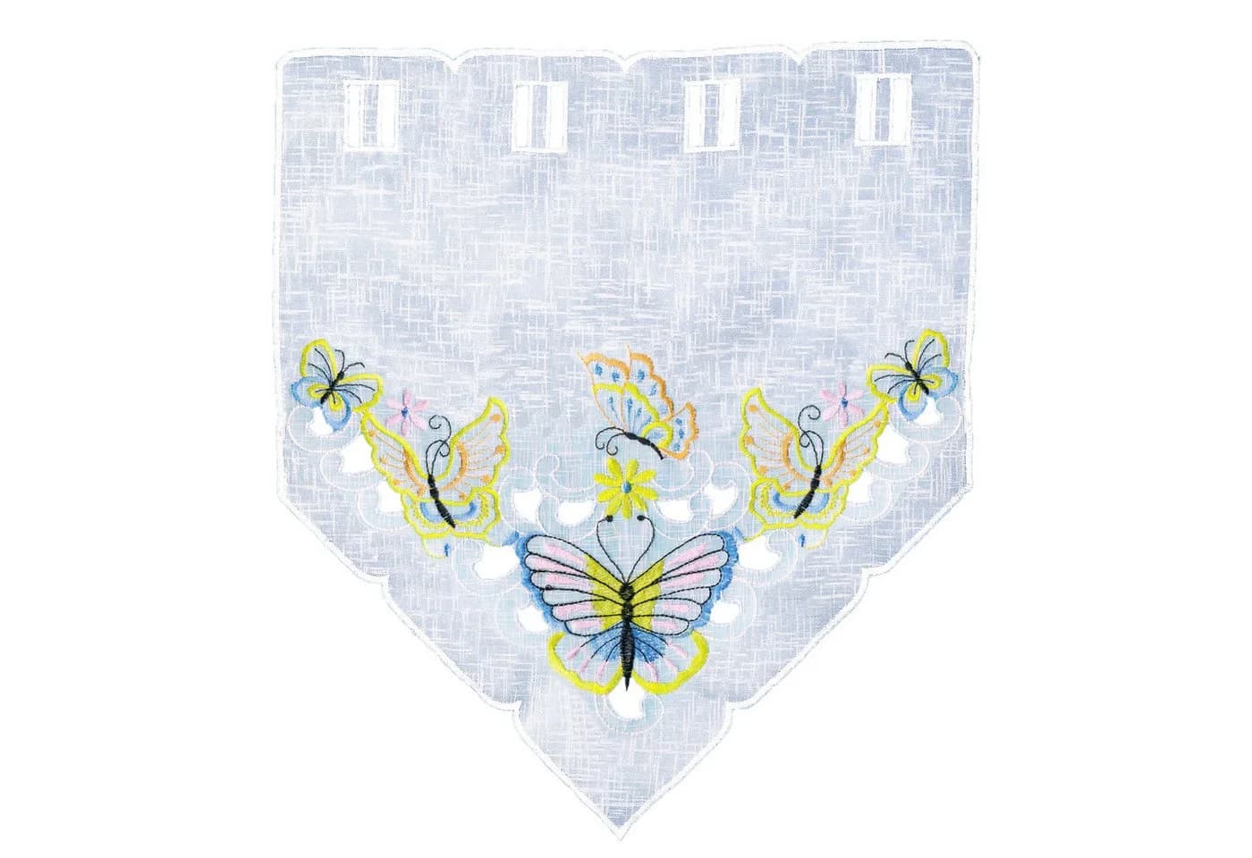 Delindo Lifestyle Scheibengardine Schmetterlinge Stangendurchzug Halbtransparent - Bild 2