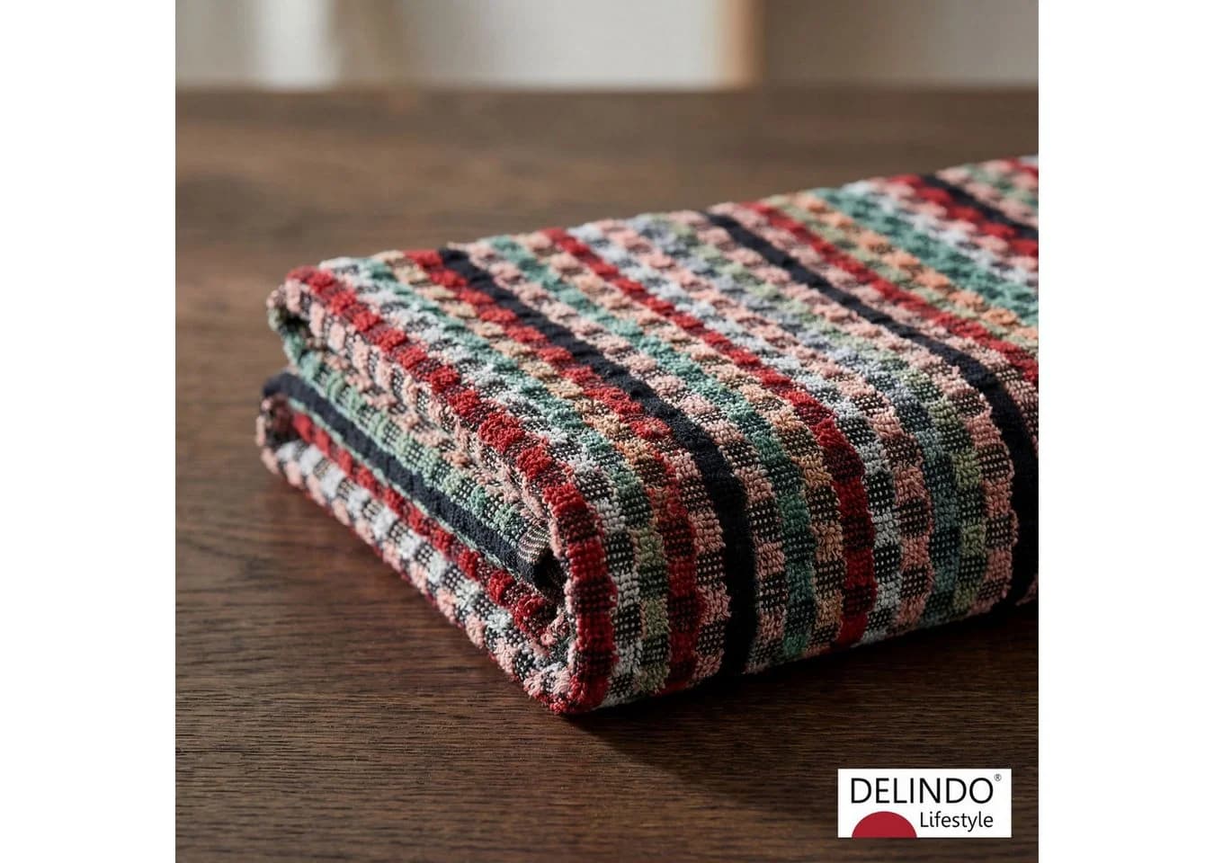 DELINDO LIFESTYLE Frottier Grubentuch 5-tlg. Bunt Kariert 100% Baumwolle - Bild 4