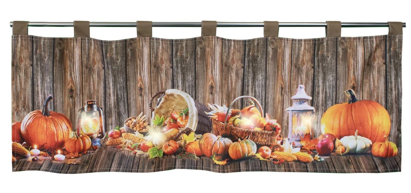 Delindo Lifestyle Scheibengardine Herbst mit LED-Lichterkette - Bild 2