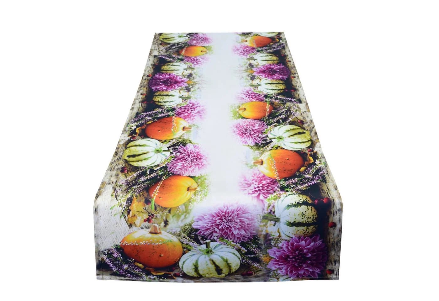 Delindo Lifestyle Tischdecke Tischläufer Kürbis Weiß Digitaldruck - Bild 2