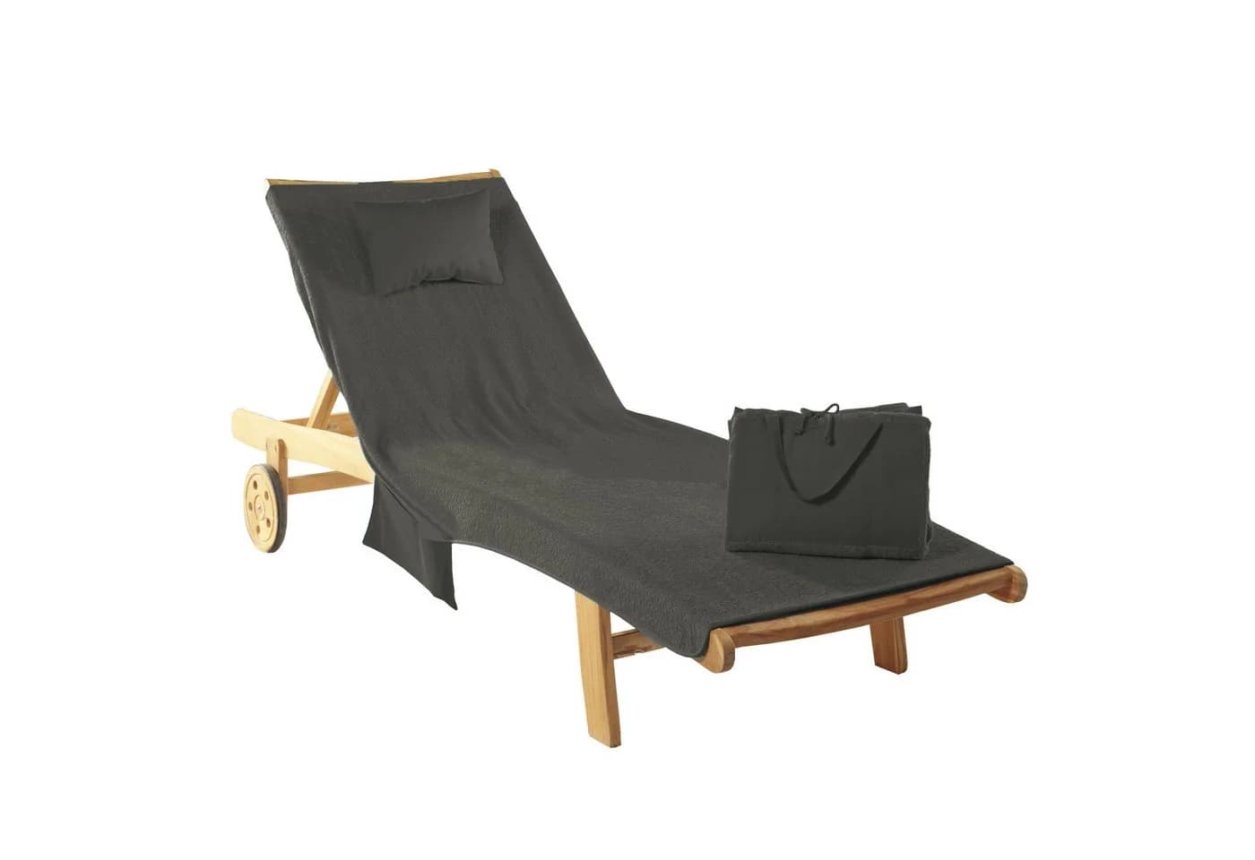 Delindo Lifestyle Liegenauflage MIAMI Anthrazit mit Kissen und Tasche - Bild 2