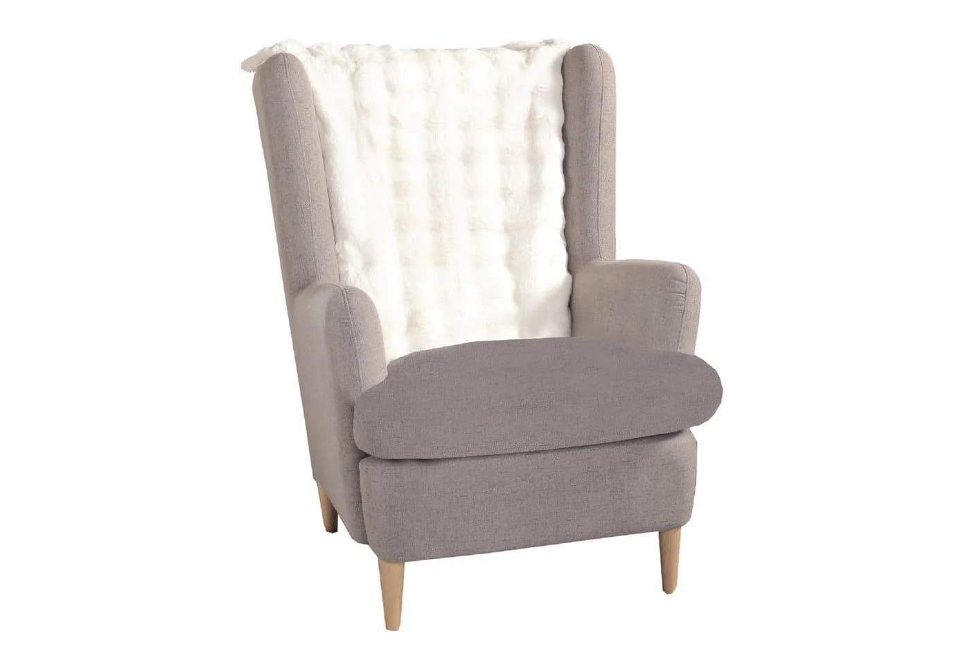 Delindo Lifestyle Sesselschoner Kuscheliger Webpelz Creme/Grau - Bild 2