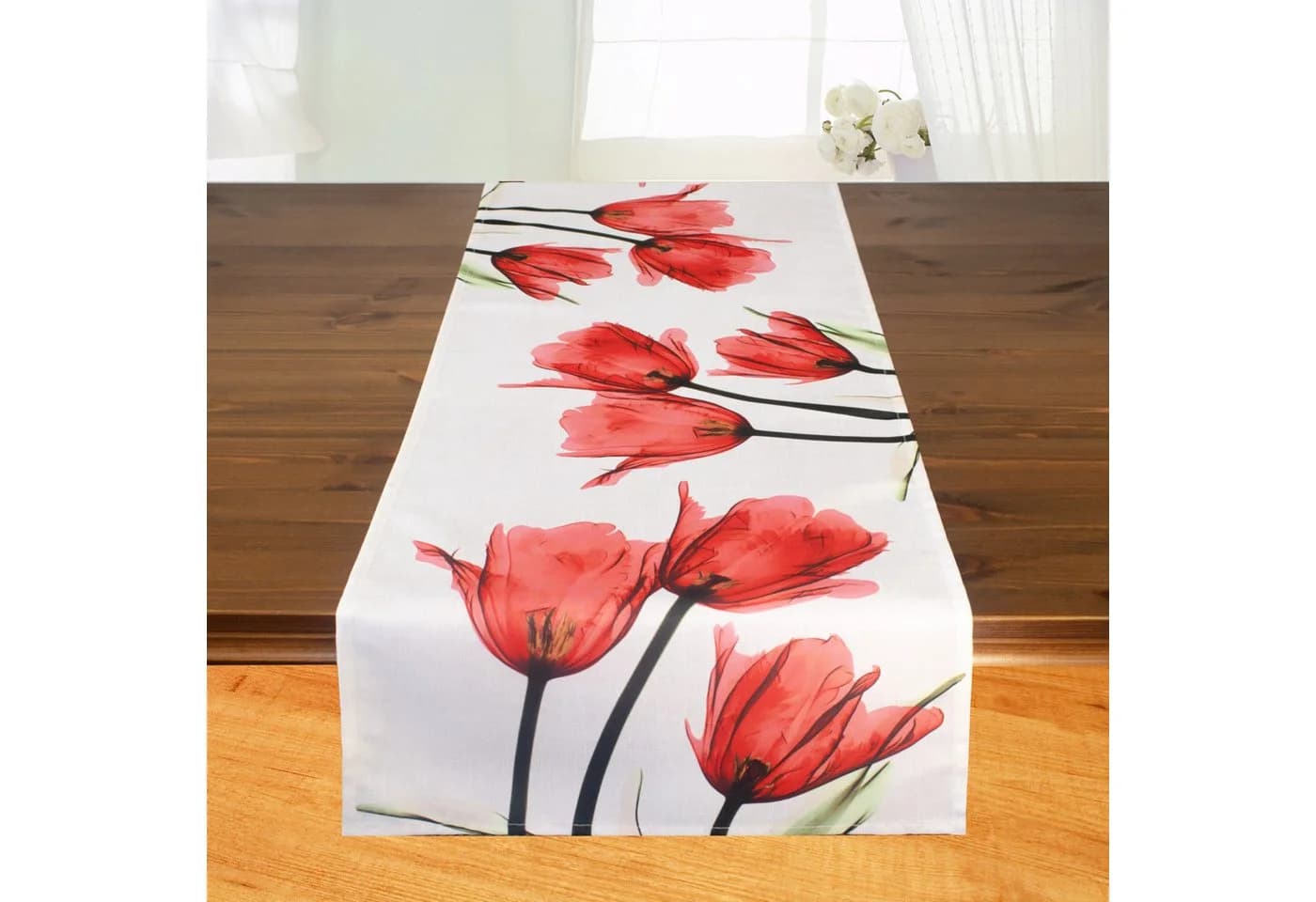 Delindo Lifestyle Tischläufer Tulpen Modern Rot