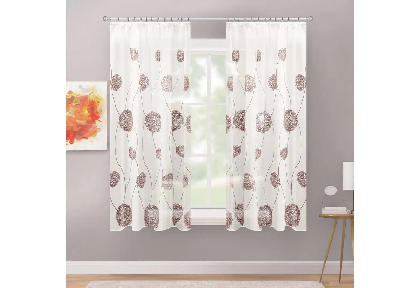 Delindo Lifestyle Gardine Serie Monique Kräuselband Beige Polyester - Bild 2