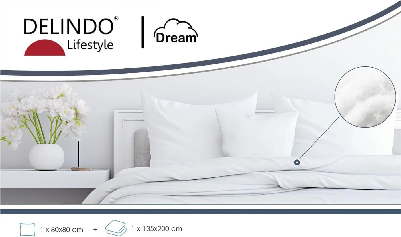 Delindo Lifestyle Sommer-Bettdecke mit Kopfkissen Set